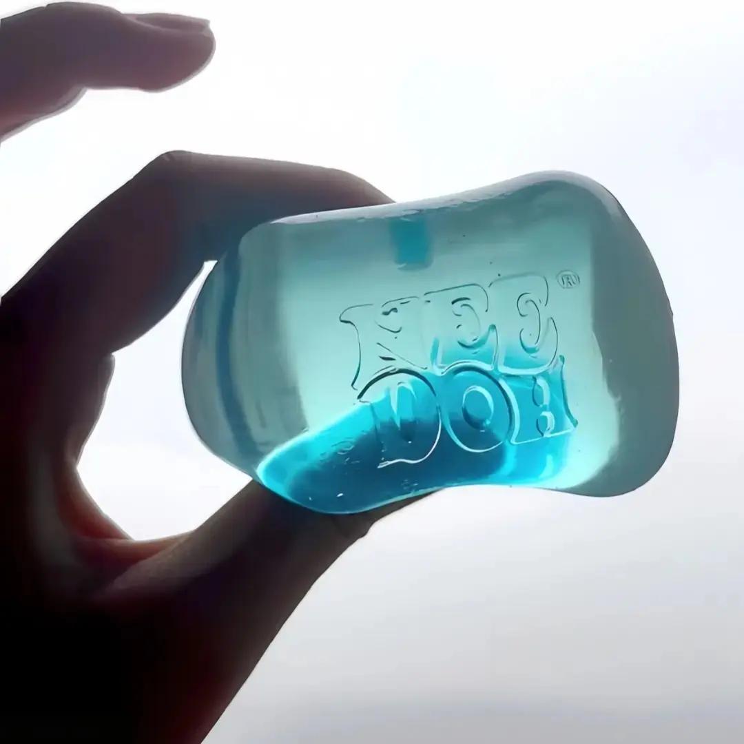 Needoh Ice Cube Water Drop Squeeze Toys, Rosy Stylish Sensory Stress Relief Balls, Soft Squishy Fidget Toy in Blue Pink Purple, Relaxing Anxiety Reducing Hand Toys, Perfect Gift for All Ages