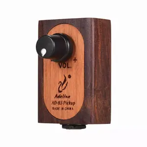 Adeline AD-85 Wooden Guitar Pickup, Passive Sound Pickup, with Transducer Volume Control for Classic Folk Guitars Violin Bass Ukulele