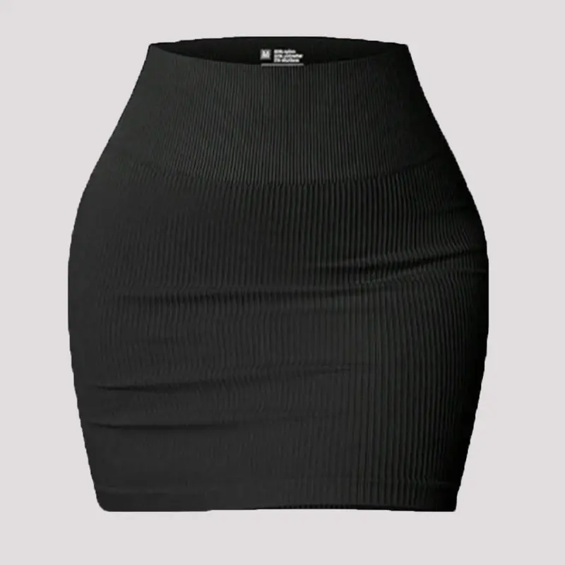 Women's Solid High Waist Sports Skirt, Casual Comfy Breathable High Stretch Skinny Skirt for Gym Workout Running, Ladies Sportswear for Summer, Workout Skirts, Casual Sporty Skirt, Athletic Skirt, Stretchy Athletic Skirt