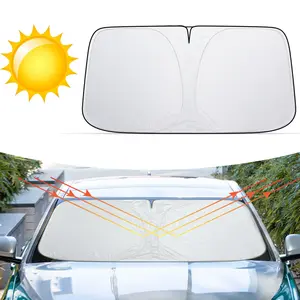 Car Windshield Sunshade - Front Window Sun Visor for UV Protection Foldable for Easy Storage Heat Protection Universal Fit for Most Cars SUVs Trucks