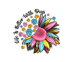 Life Is Better With Dogs • T-shirt Tee Shirt Comfortable Unisex Top Dog Mom Fur