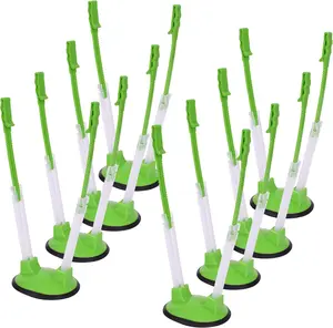 MONOTONOUS 8-Pack Reusable Kitchen Baggy Rack Set - Adjustable Height, Hands-Free Food Storage Holder Stand with Rubber Base, 8.75x4 in Measure Clips for Ziploc, Plastic Freezer Bags, Utensils (Reuse-Friendly)
