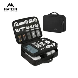 MATEIN Electronics Organizer Travel Case, Water-Resistant Cable Organizer Bag for Travel Essentials, Storage Bag for Camera Accessories, Phone, Cord & Tablet, Portable Tech Organizer for Men & Women