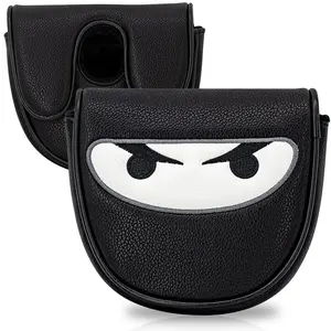 Masked Hero Fun Design Club Head Cover, Semi-Circle Putter Cover, PU Material with Advanced Embroidery, Ideal Gift for Grandpa, Dad, Son