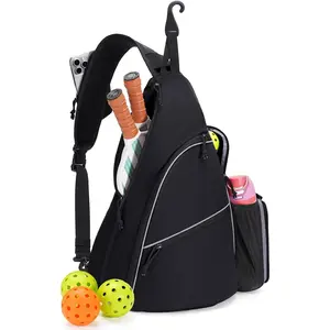 sportsnew Pickleball Bag for Men Women, Pickleball Sling Bag with Separate Paddle & Ball Compartment, Fence Hook, Phone Pocket for Quick Access, Waterproof Pickleball Backpack, Patent Pending