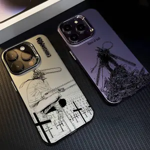 C-Chainsaw ManS Denji MAKIMA Phone Case For IPhone 17 16 15 14 13 12 11 Pro Max Air Samsung S21 S22 S23 S24 S25 Multicolor Matte Laser Metallic Aurora Funda