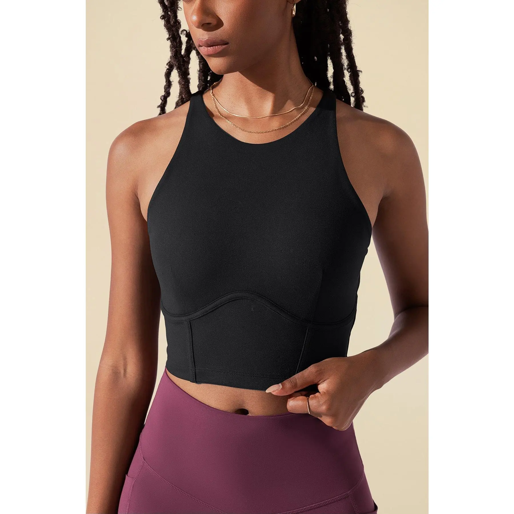 Cleo Corset Crop Bralette - Black
