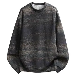 Round neck top with loose fit, simple design, suitable for spring and autumn; camouflage tie-dye long sleeve T-shirt; casual pullover sweater with round neck; unisex trendy sweatshirt; soft and comfortable fabric; versatile couple's outfit.