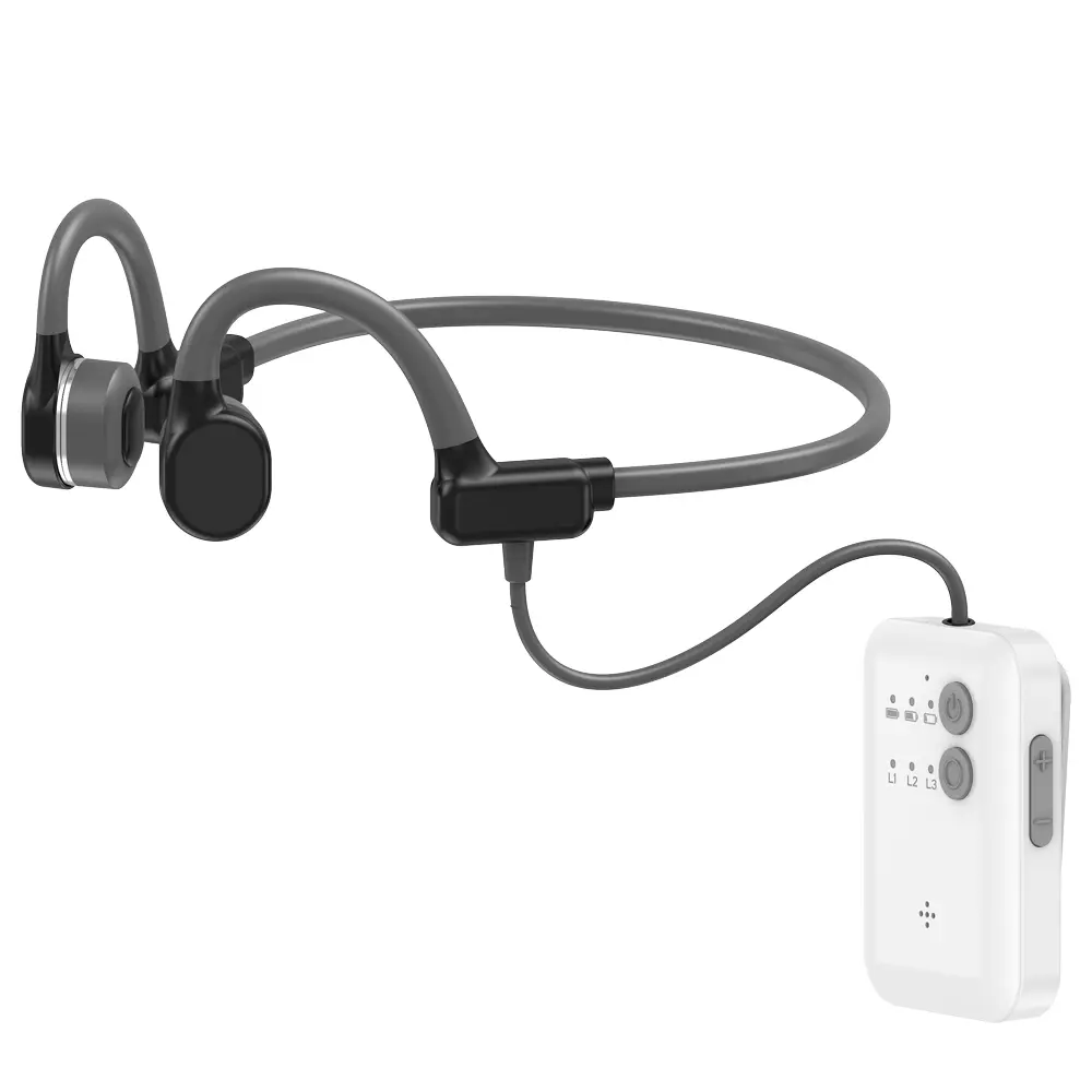 Bone Conduction Hearing Aid for Seniors & Adults – Rechargeable Sound Amplifier with 64-Channel EQ, Left/Right Independent Volume Control, 40H Battery Life, 118dB Max SPL, Open-Ear Design for Clear Conversations & TV Watching