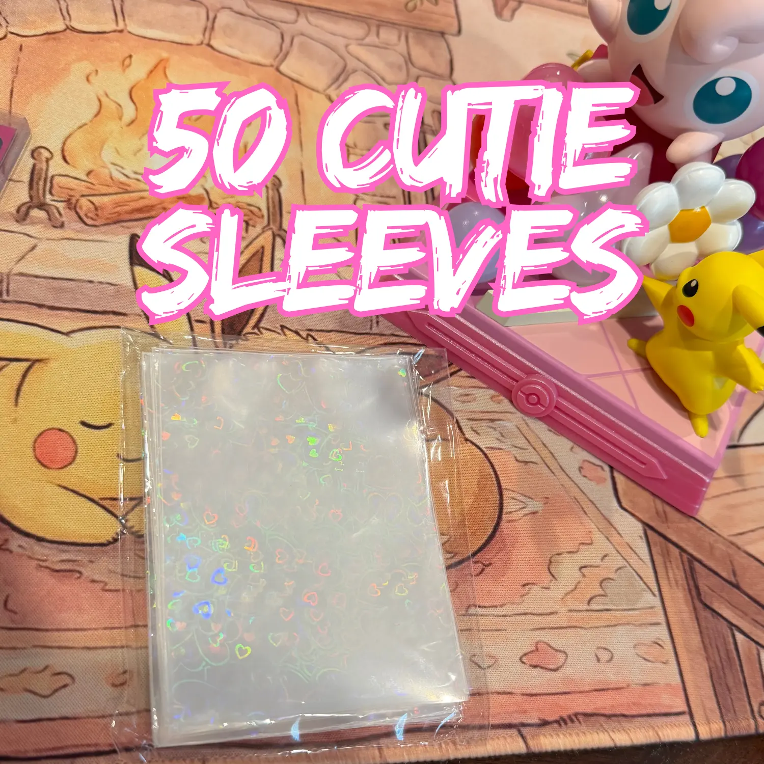50 Cutie Card Sleeves - 25 glitter stars & 25 glitter hearts