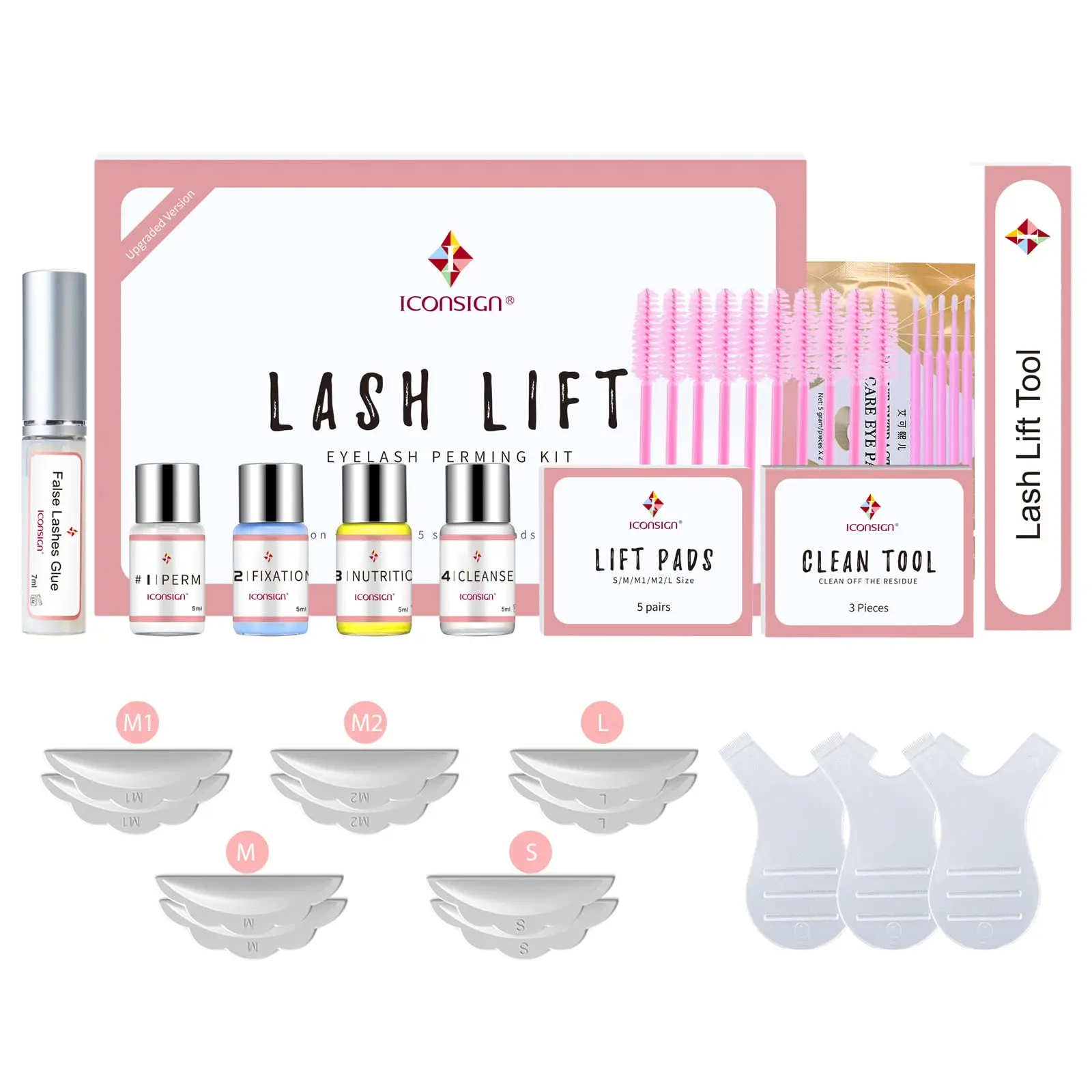 Professional Eyelash Perming Kit, 1 Set Long-lasting Natural Curl Eyelash Perming Tool, Eyelash Lifting & Curling Kit, Eye Makeup Product for Women & Girls, Cosmetic Gift Set, Eyelash Glue