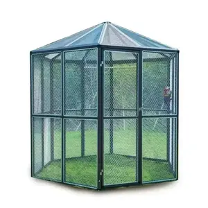Large Bird Cage Pet Parrot House Cockatiel Finch Iron Wire Walk-in Aviary Hexagon Space Enough