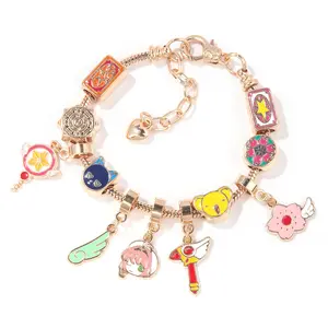 Anime peripheral DIY charm bracelet cartoon character metal bracelet suitable for girls gift