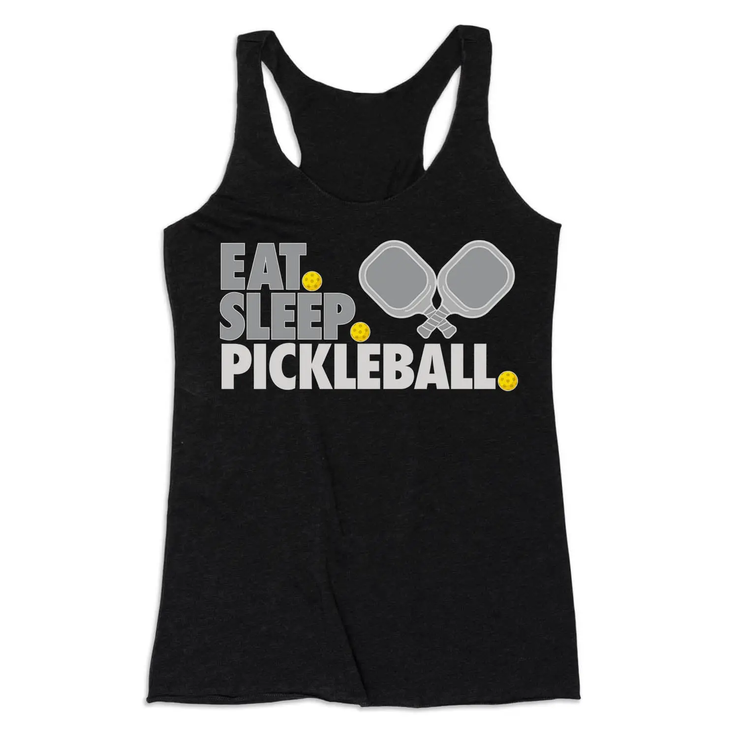 Women's Pickleball Tank Top with "Eat. Sleep. Pickleball" Graphic, Lightweight and Breathable Athletic Sports Clothing