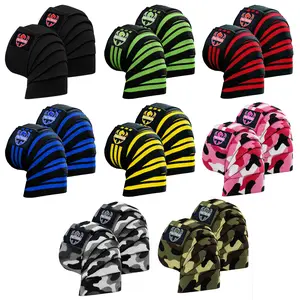 FIGHTSENSE Knee Wraps (Pair) - Ideal for Squats, Powerlifting,Gym,Bodybuilding, Weightlifting, Cross Training WODs & Gym Workout - Compression & Elastic Support