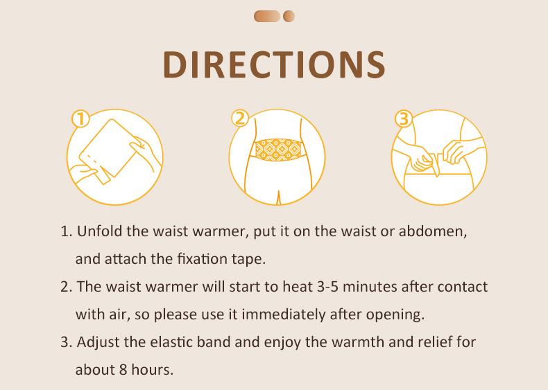 Steam waist warmer patch Waist heat pack for pain relief Heated waist therapy patch 8H long-lasting heat Office worker waist warmer