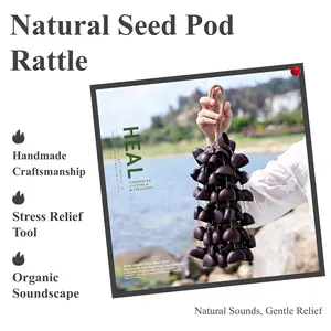 Duck Health Vine Seed Pod Hand Rattle - Natural Sound Healing Shaker, Handmade Indonesian Percussion Instrument for Relaxation outdoorfun