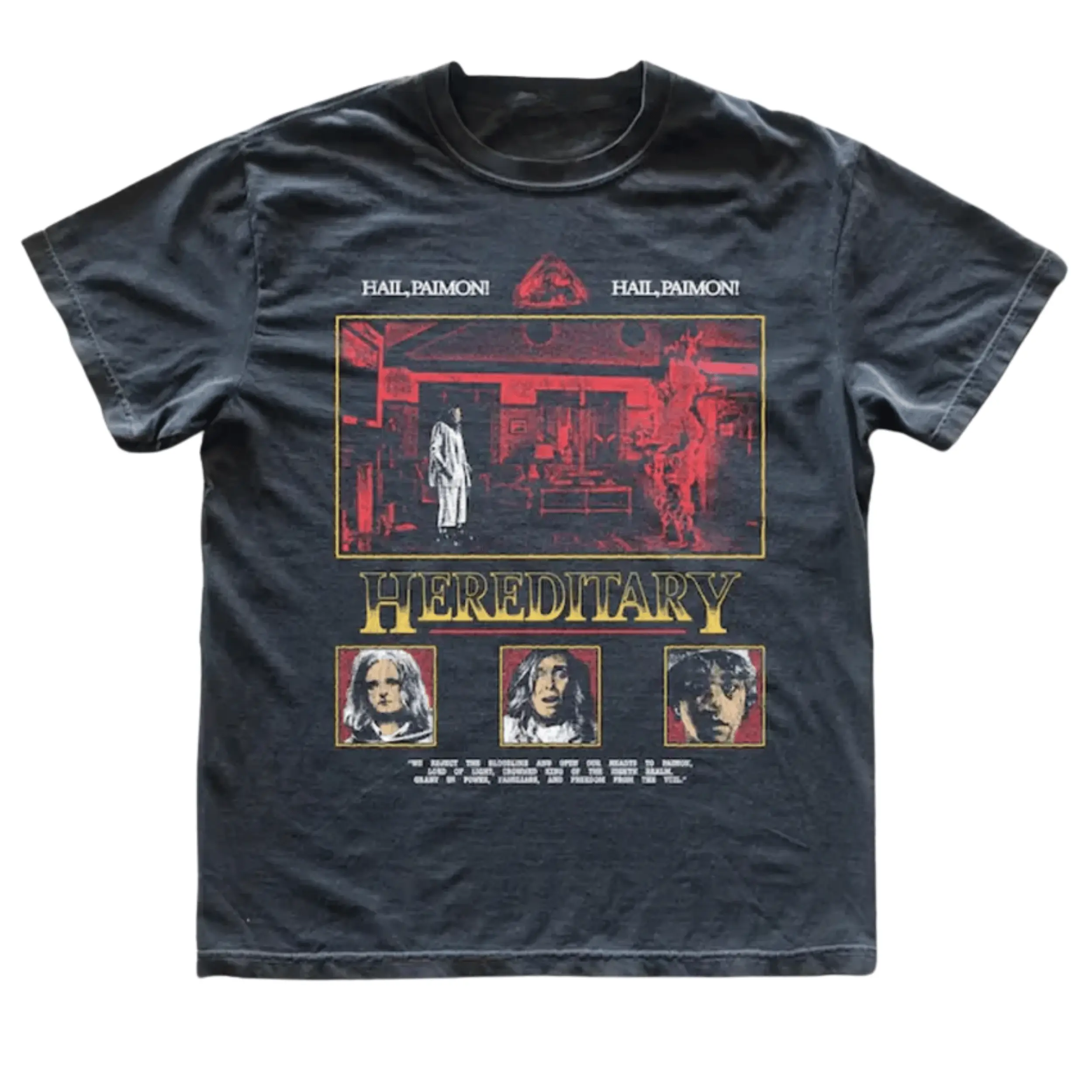 Gildan Men's and Women's T-shirt, Vintage Hereditary Movie Graphic Tee, Hail Paimon Cult Art Shirt, Toni Collette A24 Movie Merch, Psychological Horror Top, Retro Cinema Apparel, Goth Aesthetic Clothing, Unique Horror Fan Gift, Trendy Unisex Streetwear