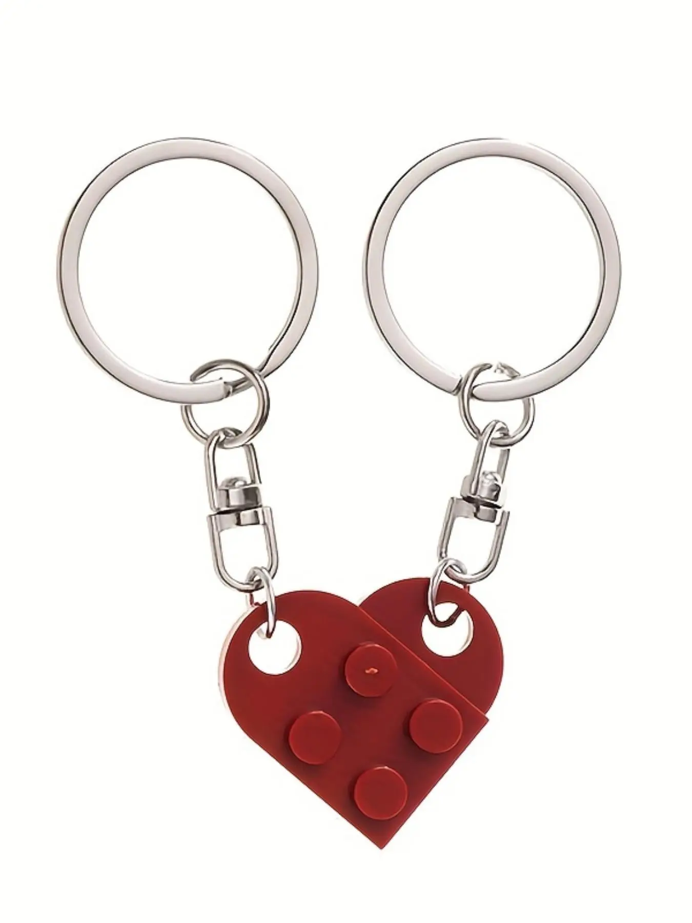 Heart Shaped Building Block Design Stylish Keychain, Cute Keychain for Women & Men, Fashion Accessories for Daily Use, Perfect Birthday Gift for Women, Men, Girls, and Boys