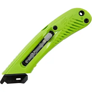 S5r box cutter | heavy duty utility knife, tape splitter, & film cutter | 3-position retractable box cutter with easy blade change | for right handed users