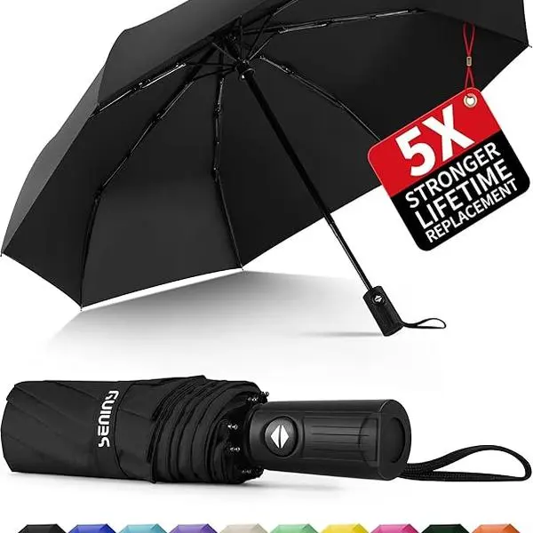 Windproof Travel Umbrella, Automatic Umbrellas for Rain, Portable & Compact Umbrellas for Backpack, Strong UV for Protection, Folding Small Sun Umbrella for Car, Walking