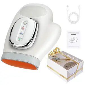 Smart Hand Massager with Heat Therapy, 3D Airbag Compression for Arthritis Pain & Carpal Tunnel Relief, Wireless Rechargeable for Office Workers & Gamers, USB Rechargeable Massagers