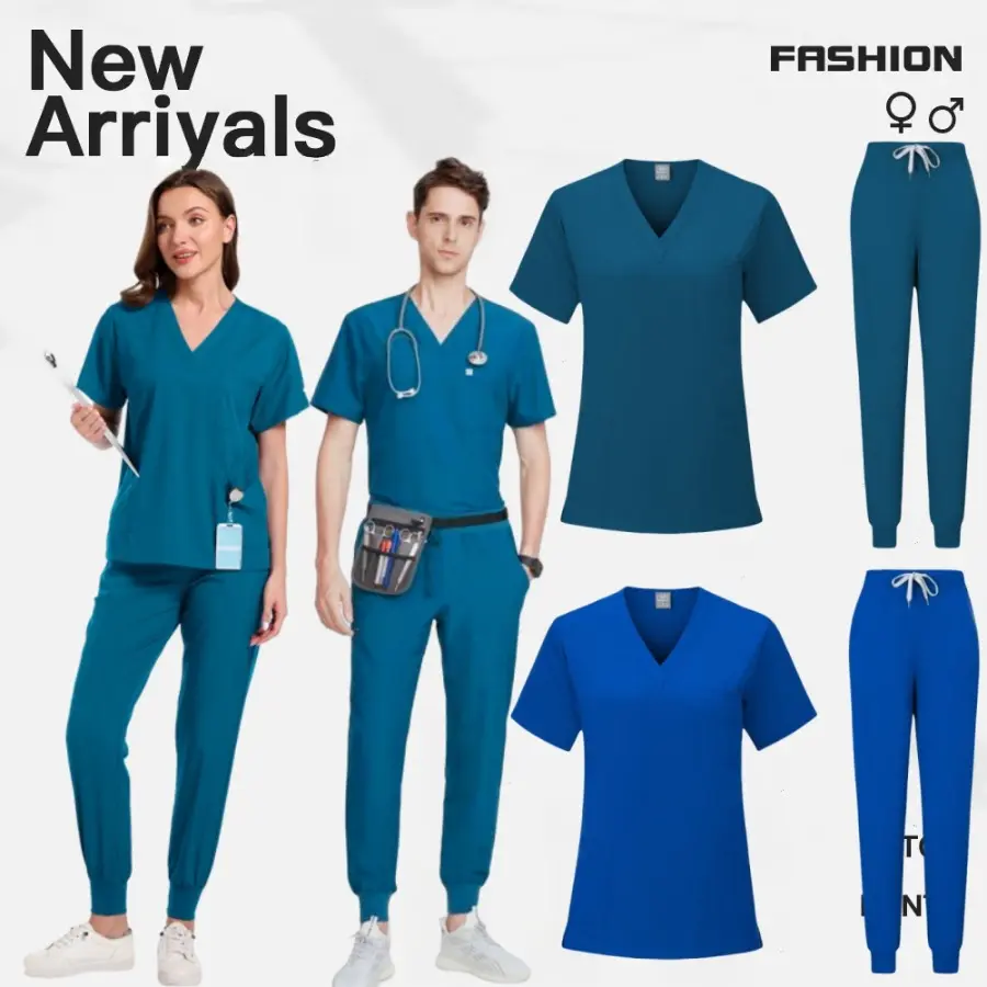 Shocking Appearance! Large Size Casual Elastic Button Medical Work Clothes Practical and Beautiful Menswear Uniforms Workwear