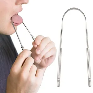 304 Stainless Steel U-Type Tongue Scraper, Deep Clean Tongue Coating, Eliminate Bad Breath, Fresh Breathing, Confidence Speaking