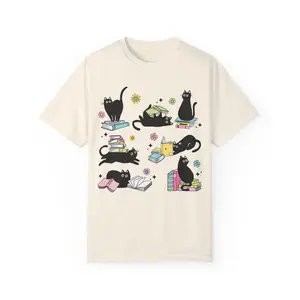 Cats Reading Comfort Colors Shirt, Cat Lover Gift, Reading Tshirt, Book Lover Gift for Cat Owner #lovecat #catday #catshirt
