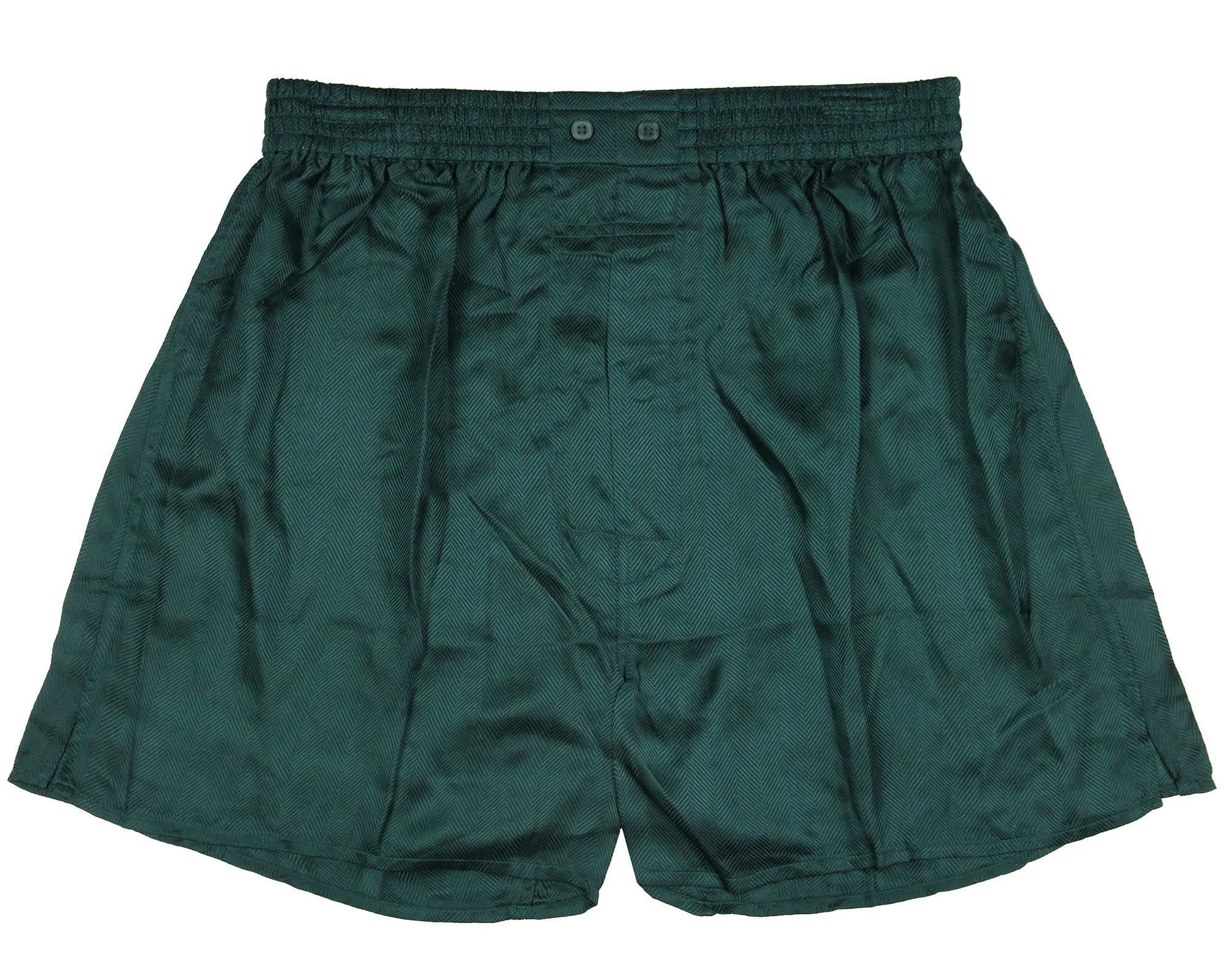Intimo Men's Casual Elastic Silk Underwear Boxers - Menswear, Subtle Diamond Pattern, Hunter Green, Medium, Subtle Print, Boxer Briefs, Thigh Split