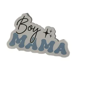 Boy Mama Sticker - Simple Design with "Boy MAMA" Text and Star Accent