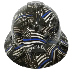 Thin Blue Line Law Enforcement - Custom Hydro Dipped Full Brim Hard Hat