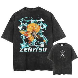 Demon Slayer Vintage T-shirts V5, Acid Wash Shirt,Anime Clothing, Gif for men, Y2K shirts
