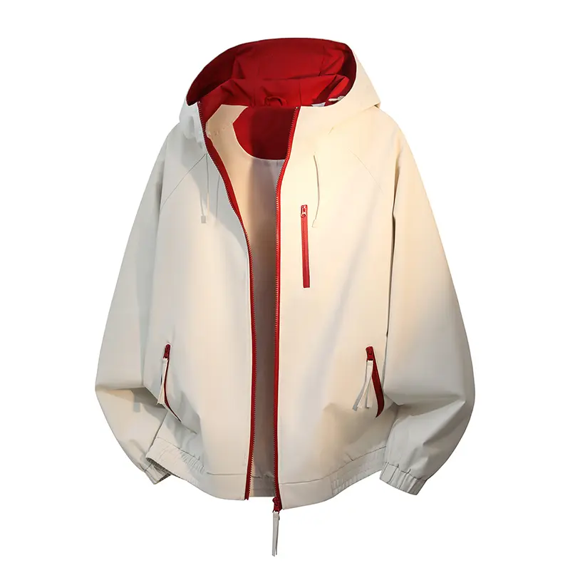 Spring Autumn New Color Block Hooded Windbreaker Jacket, Loose Casual Coat with Zipper Pockets, Multi Color Unisex Dopamine Streetwear Top for Teens Young Adults Daily Multi-Occasion Outfits