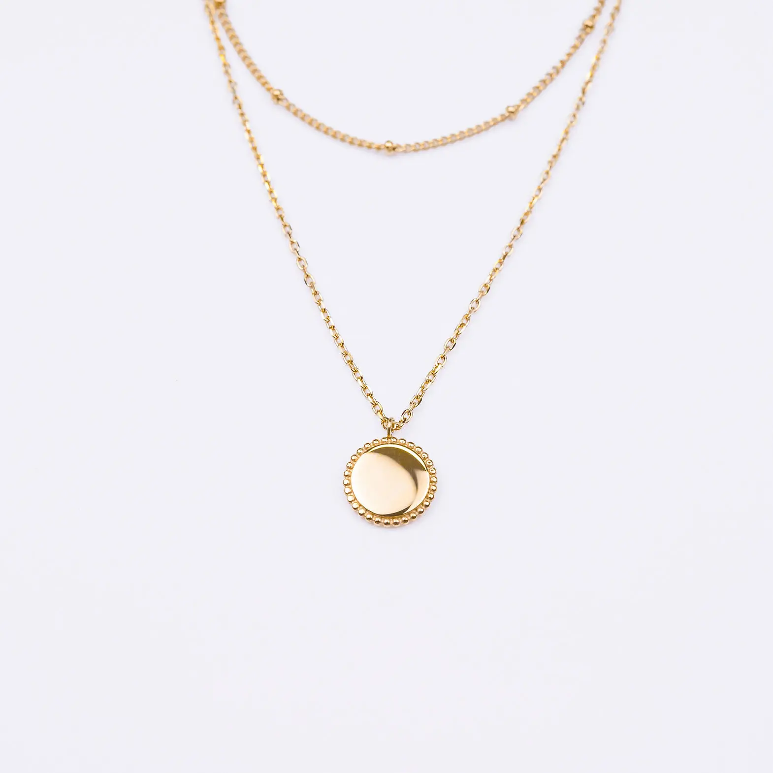 Gold Dual Layer Coin Necklace