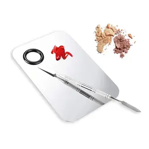 Stainless Steel Makeup Mixing Palette with Spatula for Mixing Foundation