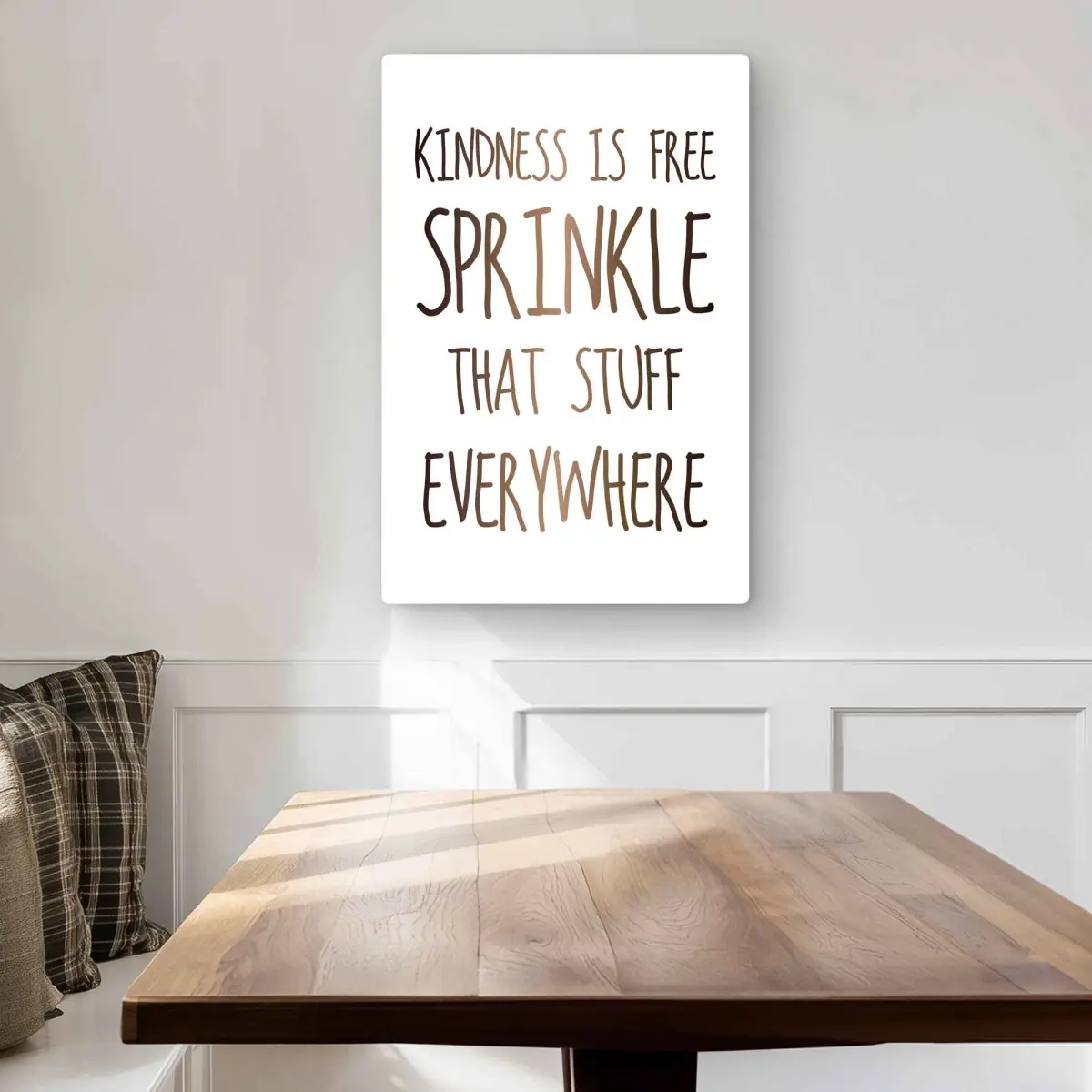 Begin Home Decor C1MP20306PUSQI 20 x 30 in. Kindness Is Free Sprinkle That Stuff Everywhere Wall Art - Brown Metal Print