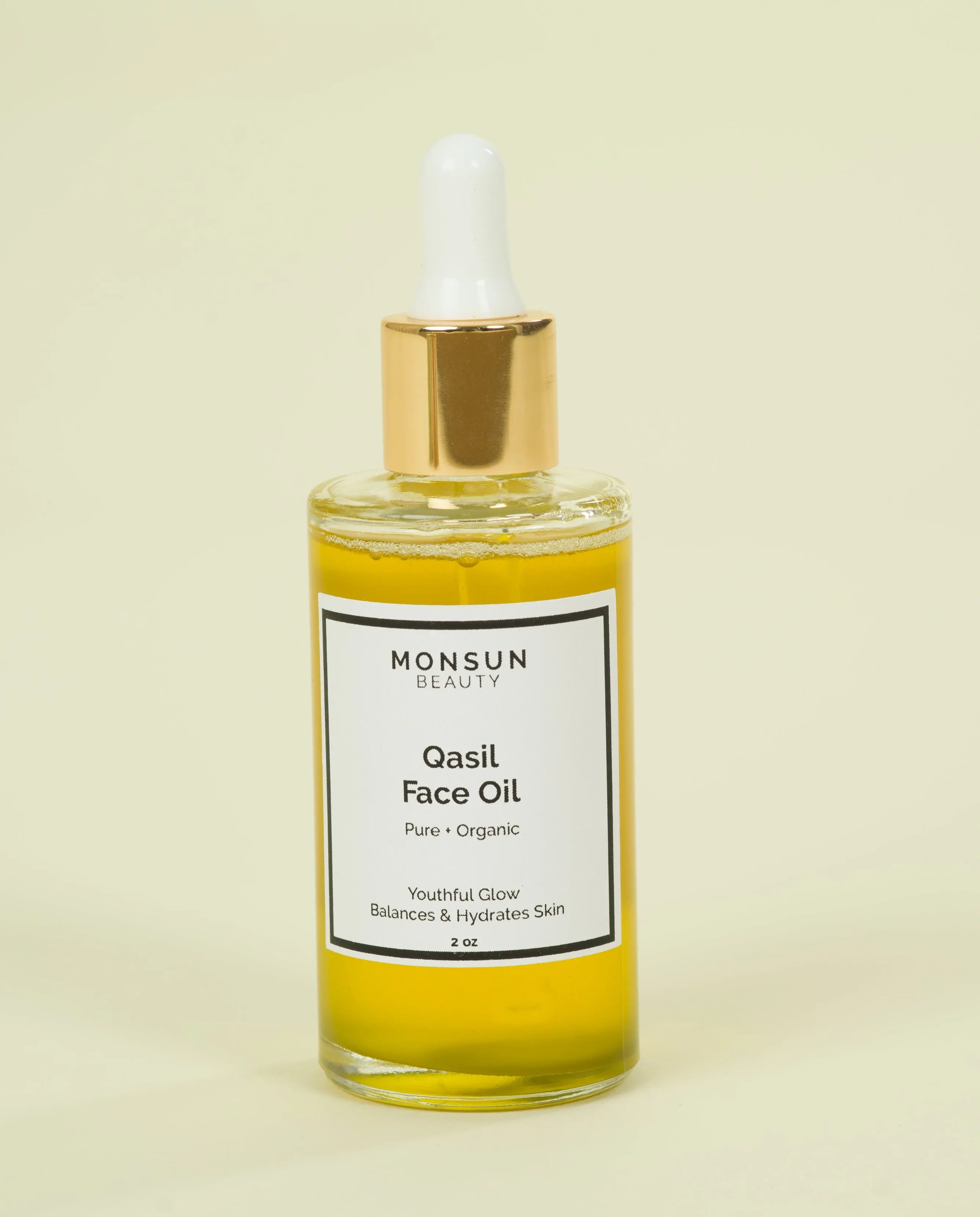 Organic Qasil Face Oil, Hydrating Serum for Glowing & Smoother Skin, Gentle Vegan Formula for All Skin Types, 2 oz, Moisturizing, Pure, Firming, Facial, Moisturizer, Jojoba Oil, Non Toxic, Anti Wrinkle, Adults, Fragrance Free, Cruelty Free, Single Item, P