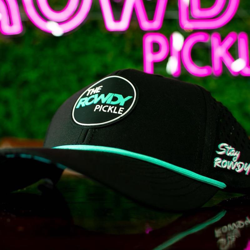 The Rowdy Pickle Jaguars Rowdy Hat with Teal and Black Color Scheme and Circular Logo Design