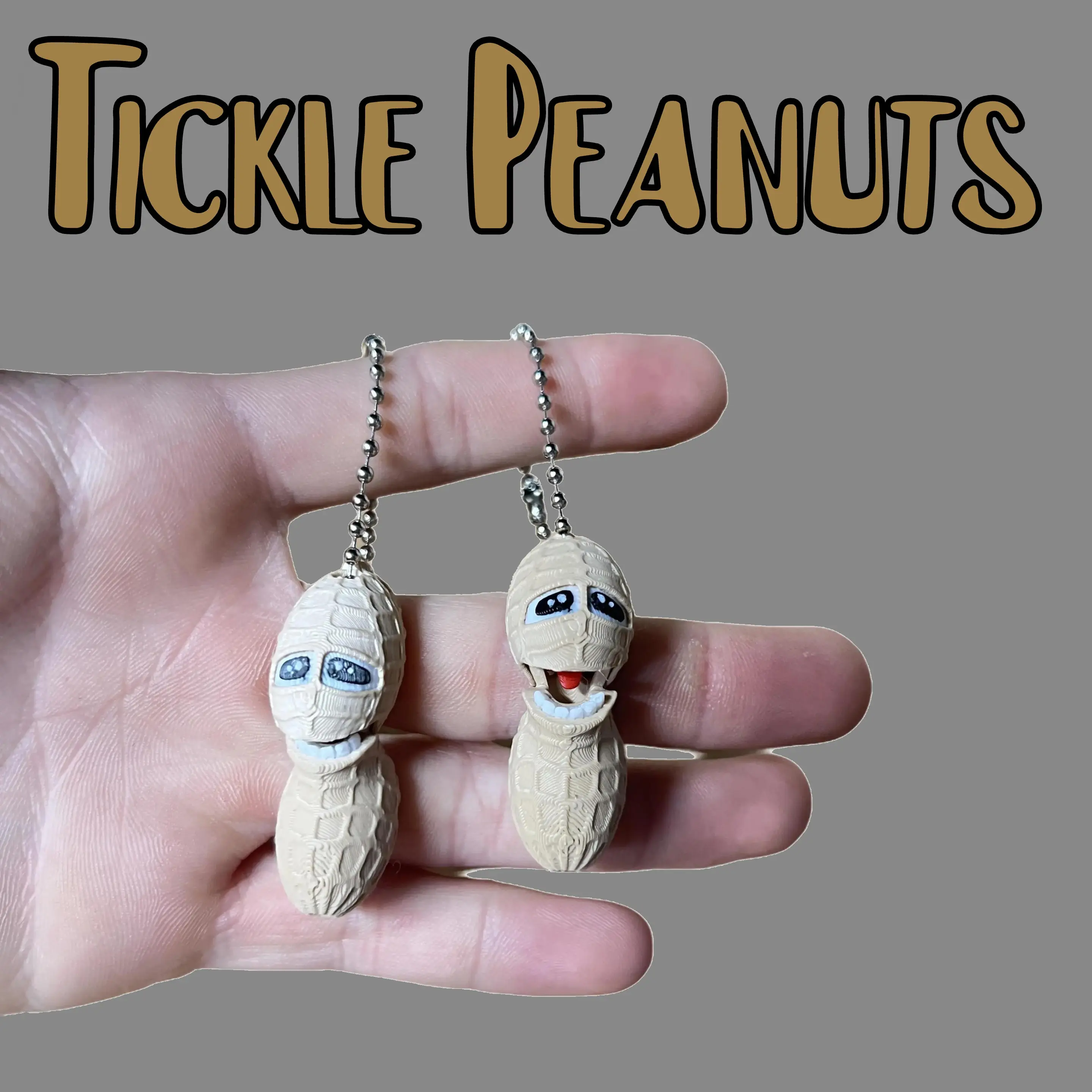 Tickle Peanuts - Articulated Nut Keychain Fidgets Tickle Peanuts - Articulated Nut Keychain Fidgets