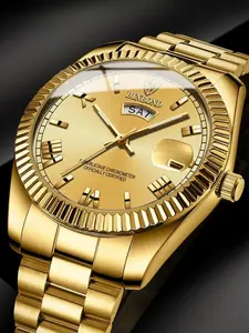 Men's Business Round Dial Analog Quartz Watch, Fashion Watch for Party, Daily Clothing Decor, Trendy All-match & Exquisite Watch for Birthday Gift with Box