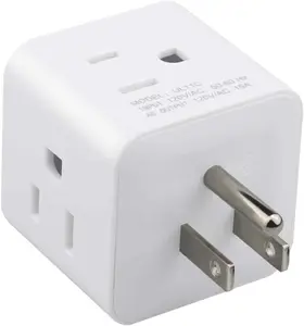 Multi Plug Outlet Extender,  3 Prong Wall Tap 4 Way AC Electrical Outlets Power Strip, Power Plug Splitter Grounded to  Adapter for Home Office, Kitchen ( Plug Outlet)