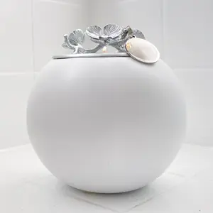 Pet Urns for Dogs, Handmade Dog Memorial Gifts for Loss of Dog, Cat Urns for Ashes, Pet Memorial Gifts Memory Box, Pet Urns for Dogs Pet Urns for Cats Keepsake Box - GNight Fetcher - White Silver