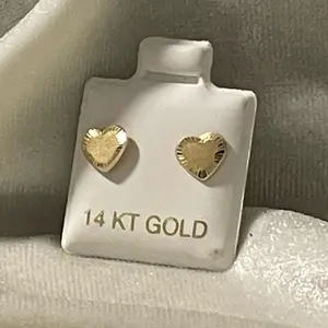 14k gold heart earrings