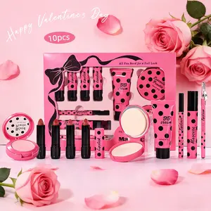 Complete Makeup Set 10-Piece, Includes 4 Lipsticks + Foundation Eye Makeup Combo, All-In-One Beauty Kit 78.8g
