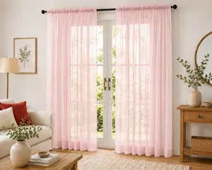 Sheer Curtain Panels Set of 2, 52 x 84 Inch Each Panel, Light Filtering Window Drapes, Privacy Voile Curtains, Rod Pocket, Airy & Breathable, Machine Washable