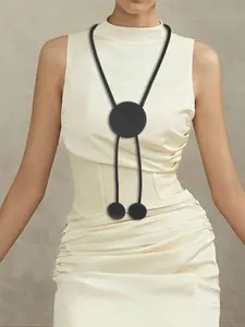 Fashion Geometric Round Pendant Necklace, Casual Cute Jewelry for Women, Daily Wear Commuter Date Accessory