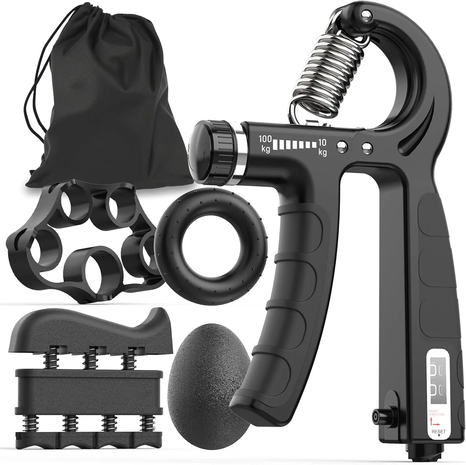 Grip Strength Trainer Kits (5 Pack), Adjustable Resistance Forearm Strengthener, Hand Gripper Strengthener for Muscle Building