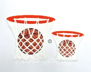 Big Basketball Hoop Sequins Chenille Patch