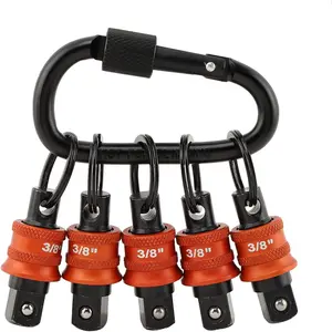 3/8" Socket Holder  5 Pack, Heavy-Duty Quick Release Bit Holder  with Locking Clip,  Wrench & Toolbox Accessories for Mechanics, Linemen, Industrial Pros(SIZE:3/8 Inch)